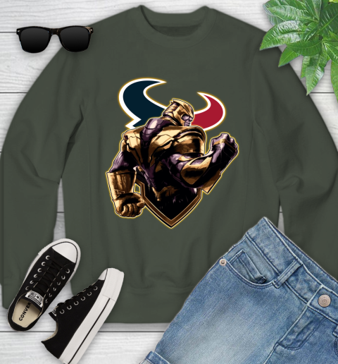 NFL Thanos Avengers Endgame Football Sports Houston Texans Youth Sweatshirt 10