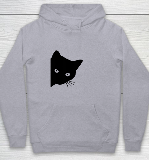 Black Cat Face Watching Funny Cat Halloween Gifts Cat Lovers T Shirt.QZSPTYUYC4 Youth Hoodie 4