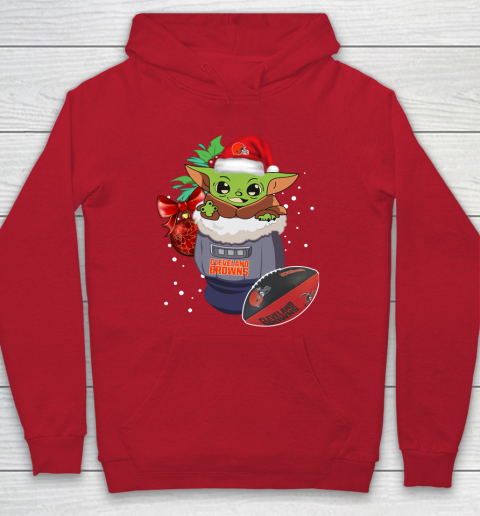 Cleveland Browns Christmas Baby Yoda Star Wars Funny Happy NFL Hoodie 10