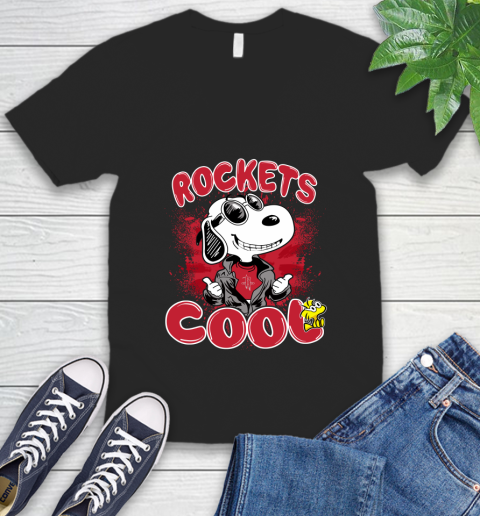 NBA Basketball Houston Rockets Cool Snoopy Shirt V-Neck T-Shirt