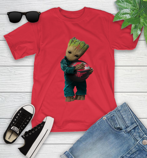 NBA Groot Guardians Of The Galaxy Basketball Sports Houston Rockets Youth T-Shirt 10