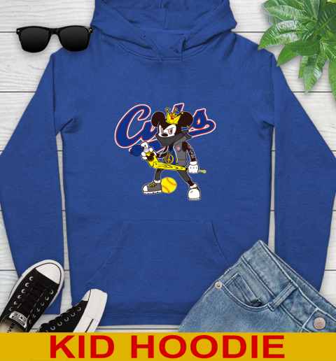 Chicago Cubs MLB Baseball Mickey Peace Sign Sports Youth Hoodie 10