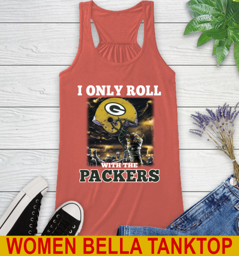 Green Bay Packers NFL Football I Only Roll With My Team Sports Racerback Tank 3