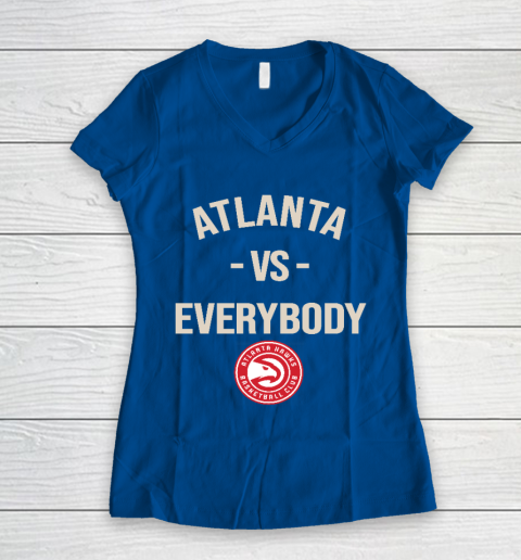 Atlanta Hawks Vs Everybody Women's V-Neck T-Shirt 7