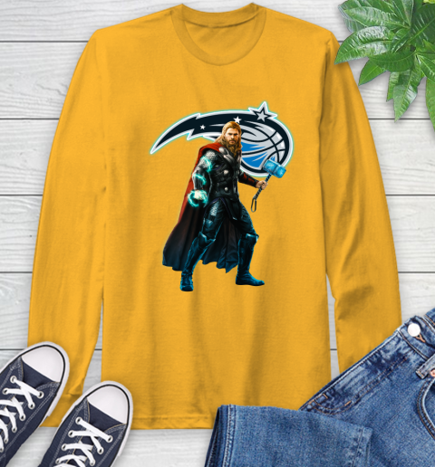 NBA Thor Avengers Endgame Basketball Orlando Magic Long Sleeve T-Shirt 3