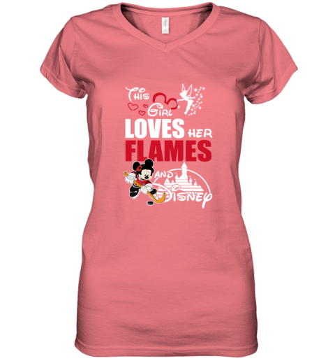 ylmy girl love her calgary flames and mickey disney women v neck t shirt 39 front coral