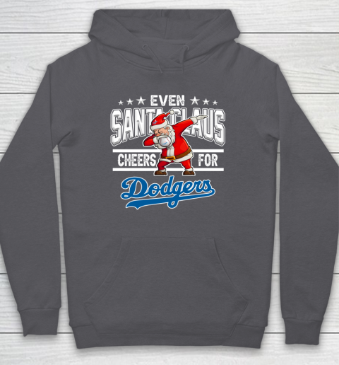 Los Angeles Dodgers Even Santa Claus Cheers For Christmas MLB Hoodie 4