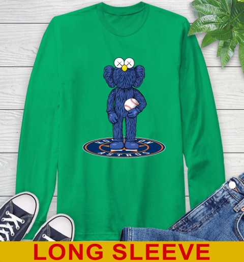 MLB Baseball Houston Astros Kaws Bff Blue Figure Shirt Long Sleeve T-Shirt 7
