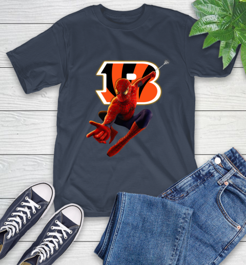NFL Spider Man Avengers Endgame Football Cincinnati Bengals T-Shirt 4