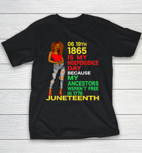 Happy Juneteenth Is My Independence Day Free Black Youth T-Shirt