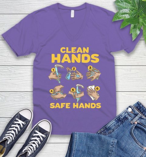Nurse Shirt Washing Clean Hands Safe Hand Hygiene Wash Save T Shirt V-Neck T-Shirt 8