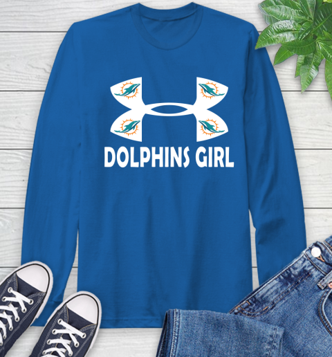 NFL Miami Dolphins Girl Under Armour Football Sports Long Sleeve T-Shirt 10