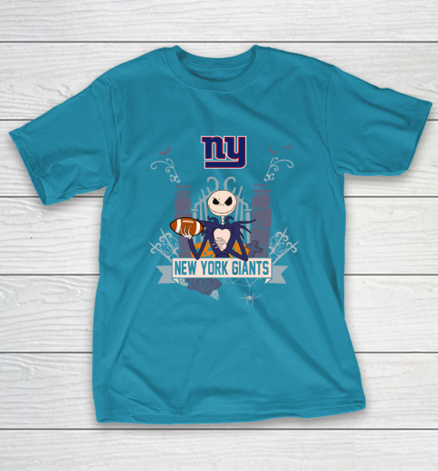 NFL New York Giants Football Jack Skellington Halloween T-Shirt 7