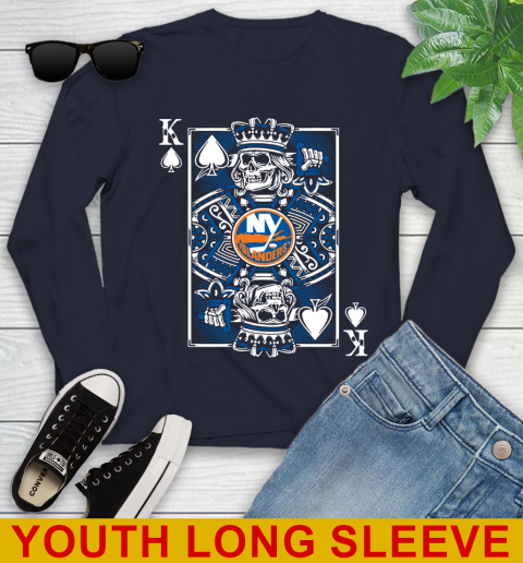 New York Islanders NHL Hockey The King Of Spades Death Cards Shirt Youth Long Sleeve 2