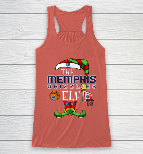 Memphis Grizzlies Christmas ELF Funny NBA Racerback Tank 3