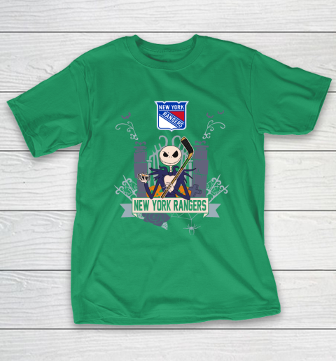 NHL New York Rangers Hockey Jack Skellington Halloween T-Shirt 5
