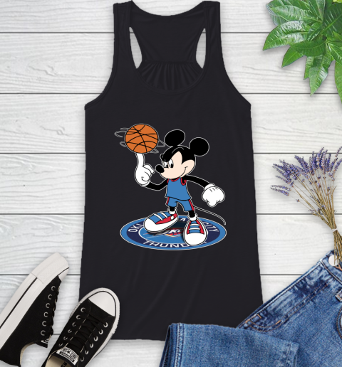 NBA Basketball Oklahoma City Thunder Cheerful Mickey Disney Shirt Racerback Tank