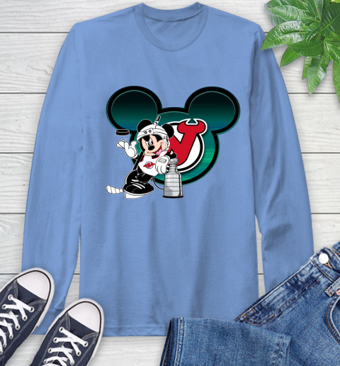 NHL New Jersey Devils Stanley Cup Mickey Mouse Disney Hockey T Shirt Long Sleeve T-Shirt - Image 12