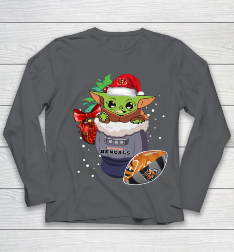 Cincinnati Bengals Christmas Baby Yoda Star Wars Funny Happy NFL Youth Long Sleeve 8