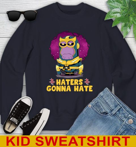 NBA Basketball Houston Rockets Haters Gonna Hate Thanos Minion Marvel Shirt Youth Sweatshirt 3