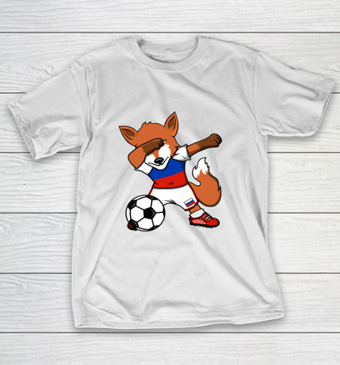 Dabbing Fox Russia Soccer Fans Jersey Russian Football Lover T-Shirt