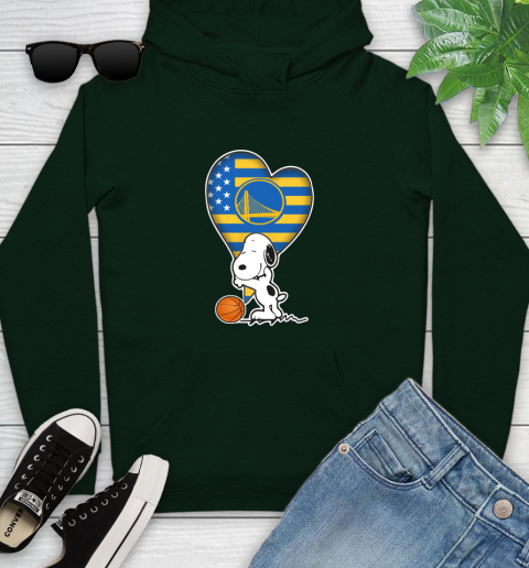 Golden State Warriors NBA Basketball The Peanuts Movie Adorable Snoopy Youth Hoodie 13