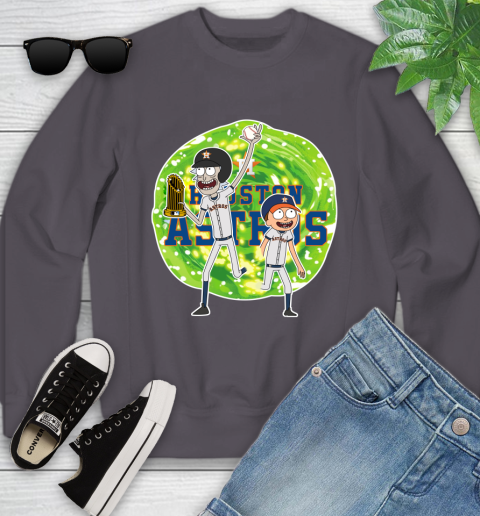 MLB Houston Astros Rick And Morty Commissioner's Trophy Baseball Sports Youth Sweatshirt 6