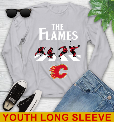 NHL Hockey Calgary Flames The Beatles Rock Band Shirt Youth Long Sleeve 5