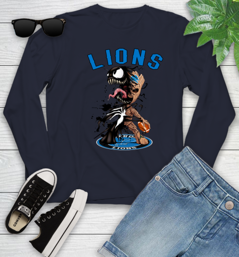 NFL Detroit Lions Football Venom Groot Guardians Of The Galaxy Youth Long Sleeve 3