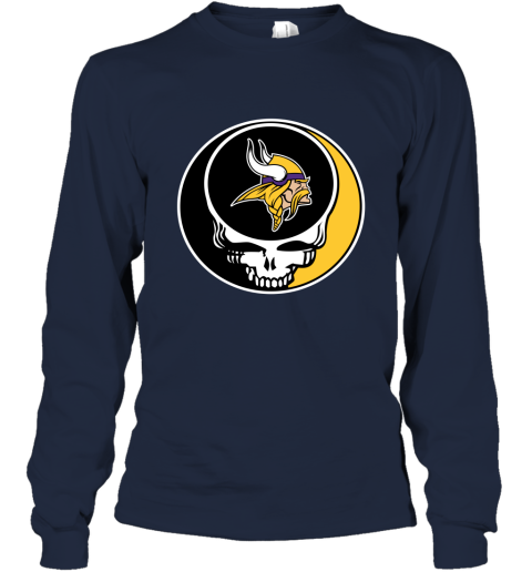NFL Minnesota Vikings Grateful Dead Rock Band Football Sports DxZUuSj3yIm long sleeve tee 14 95 151514 front navy