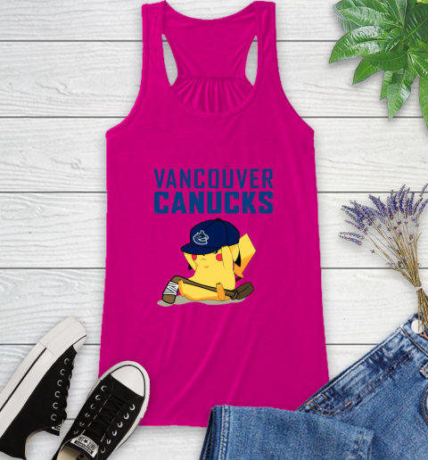 NHL Pikachu Hockey Sports Vancouver Canucks Racerback Tank 8