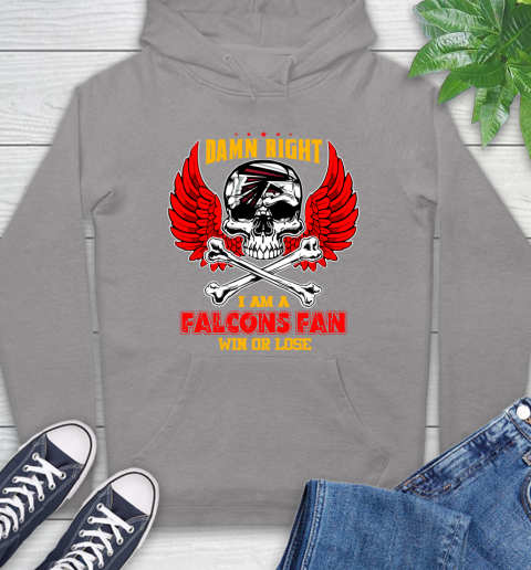 NFL Damn Right I Am A Atlanta Falcons Win Or Lose Skull Football Sports Hoodie - Image 7