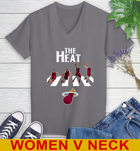 NBA Basketball Miami Heat The Beatles Rock Band Shirt Women's V-Neck T-Shirt 11