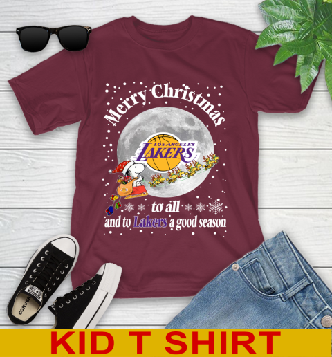 Los Angeles Lakers Merry Christmas To All And To Lakers A Good Season NBA Basketball Sports Youth T-Shirt 5