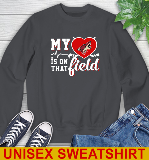 NHL My Heart Is On That Field Hockey Sports Arizona Coyotes Sweatshirt 7