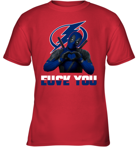 NHL Tampa Bay Lightning Deadpool Love You Fuck You Hockey Sports VMMqAxqpT0n youth t shirt 26 95 151514 front red