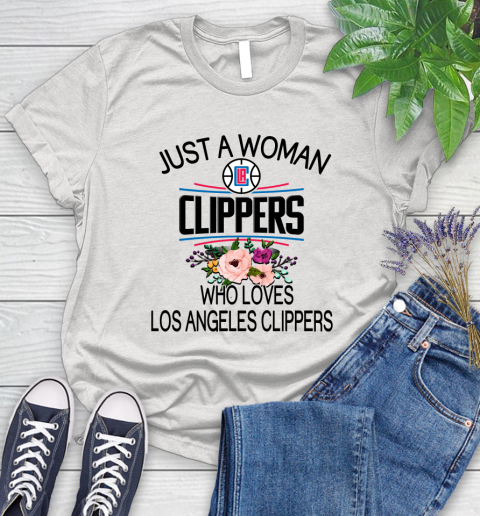NBA Just A Woman Who Loves Los Angeles Clippers Basketball Sports Women's T-Shirt