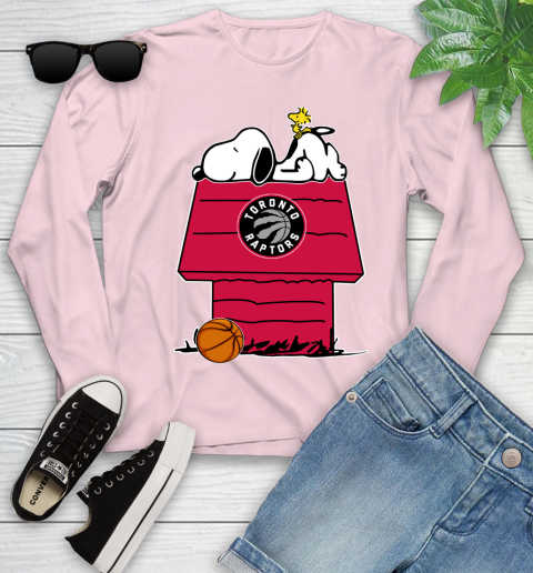 Toronto Raptors NBA Basketball Snoopy Woodstock The Peanuts Movie Youth Long Sleeve 10