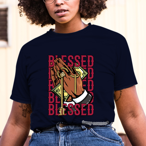 Air Jordan 1 Black Toe Matching Sneaker Tshirt Drake Blessed Black and Red Jordan Tshirt