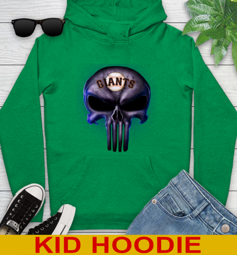 San Francisco Giants MLB Baseball Punisher Skull Sports Youth Hoodie 8
