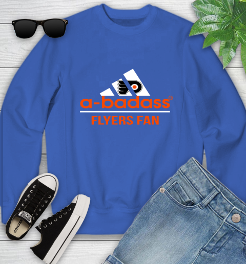 NHL A Badass Philadelphia Flyers Fan Adidas Hockey Sports Youth Sweatshirt 7