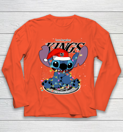 Los Angeles Kings NHL Hockey noel stitch Christmas Youth Long Sleeve 2