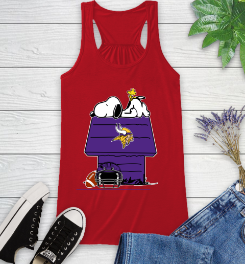 Minnesota Vikings NFL Football Snoopy Woodstock The Peanuts Movie Racerback Tank 6
