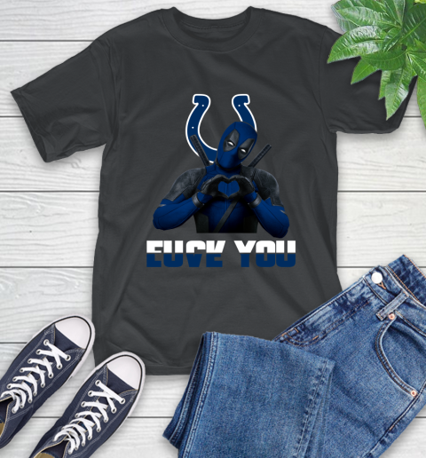 NHL Indianapolis Colts Deadpool Love You Fuck You Football Sports T-Shirt