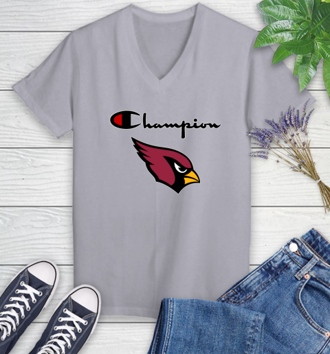 NFL Football Arizona Cardinals Champion Shirt Women's V-Neck T-Shirt 2