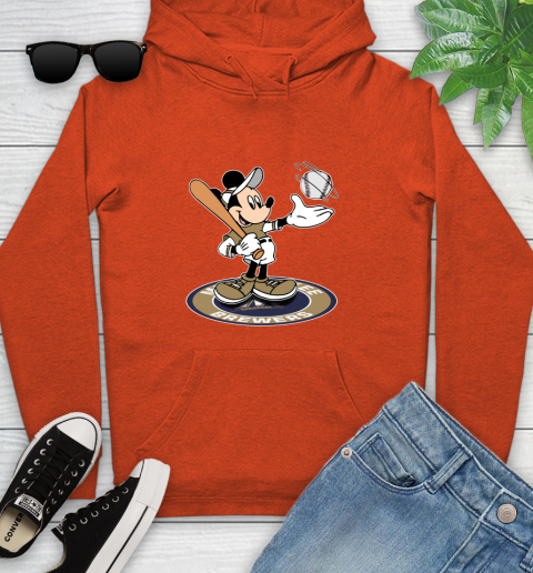 MLB Baseball Milwaukee Brewers Cheerful Mickey Disney Shirt Youth Hoodie 5