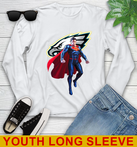 NFL Superman DC Sports Football Philadelphia Eagles Youth Long Sleeve