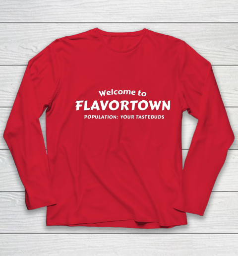 Flavortown Population American Food Gift Taste Buds Youth Long Sleeve 8