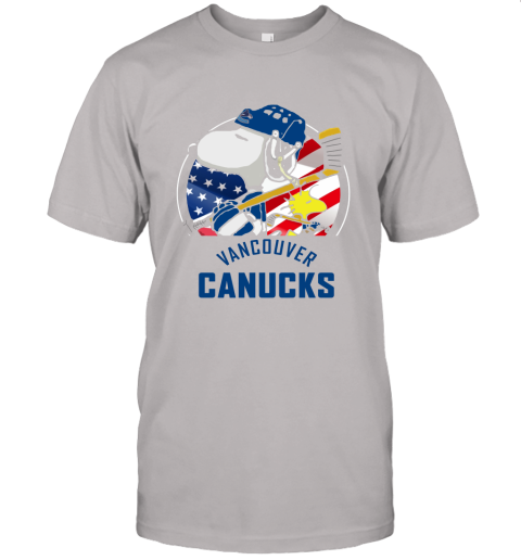 Vancouver Canucks Ice Hockey Snoopy And Woodstock NHL Unisex Jersey Tee