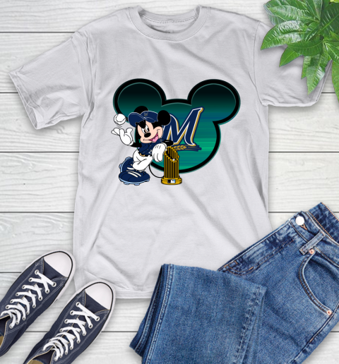 MLB Milwaukee Brewers The Commissioner's Trophy Mickey Mouse Disney T-Shirt 12